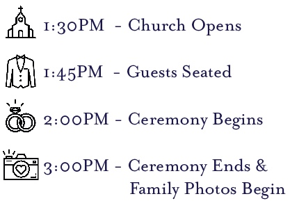 Kristen Miller & John Schils Wedding Ceremony Timeline