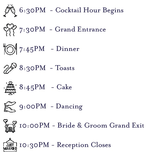 Kristen Miller & John Schils Wedding Reception Timeline