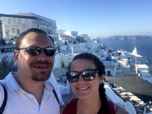 John & Kristen Schils - RCI Cruise - Santorini, Greece